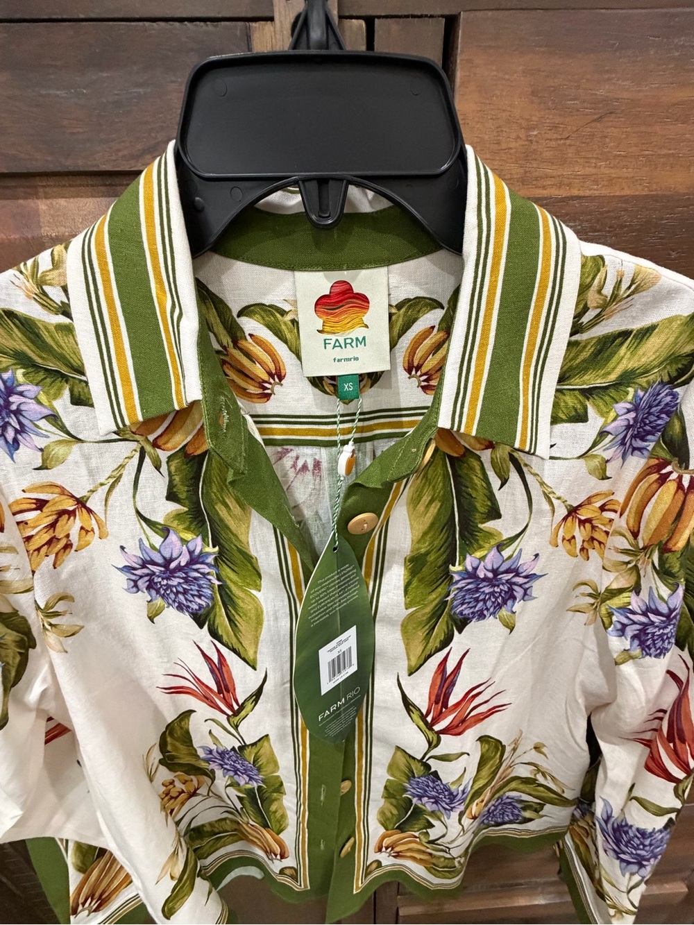Farm Rio Floral-Print Button Front Blouse - Picture 9 of 10